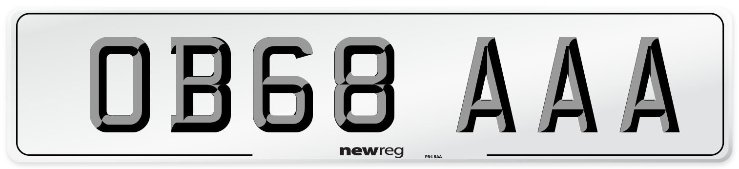 OB68 AAA Number Plate from New Reg